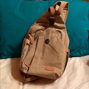 EUC Casual Tan Sling Backpack